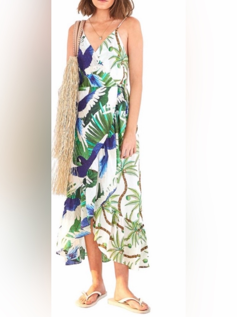 FARM Rio Vibrant Tropical Leaf Dress